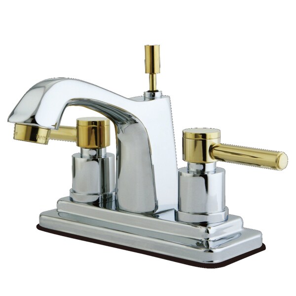 KS8644DL 4" Centerset Bathroom Faucet, Polished Chrome/Polished Brass